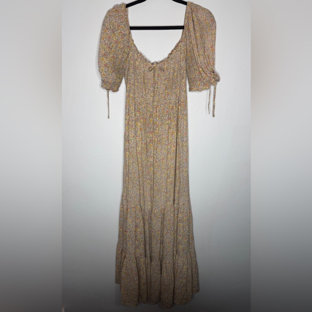 Auguste Josie‎ Molly Floral Smocked Puff Sleeve Maxi Dress Size Small